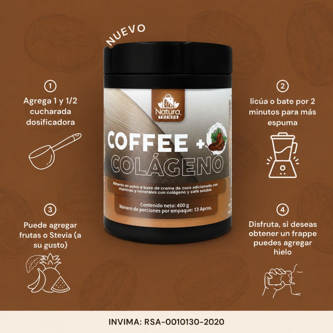 Modo de uso Coffee+Col&aacute;geno